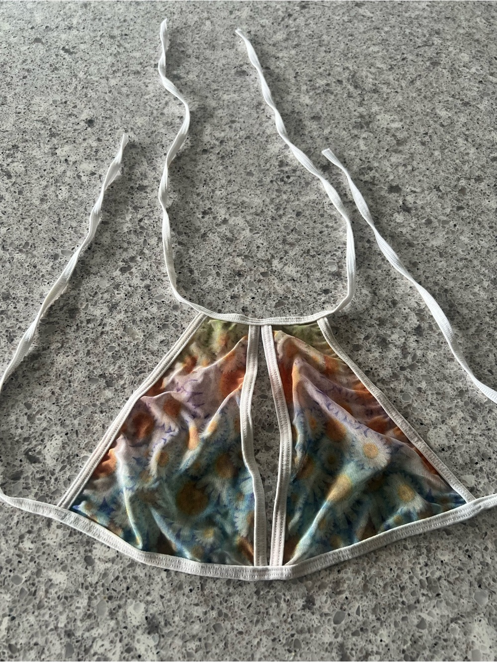 Vintage iHeartRavea Rainbow Daisy Mesh Halter Top - Halloween Rave